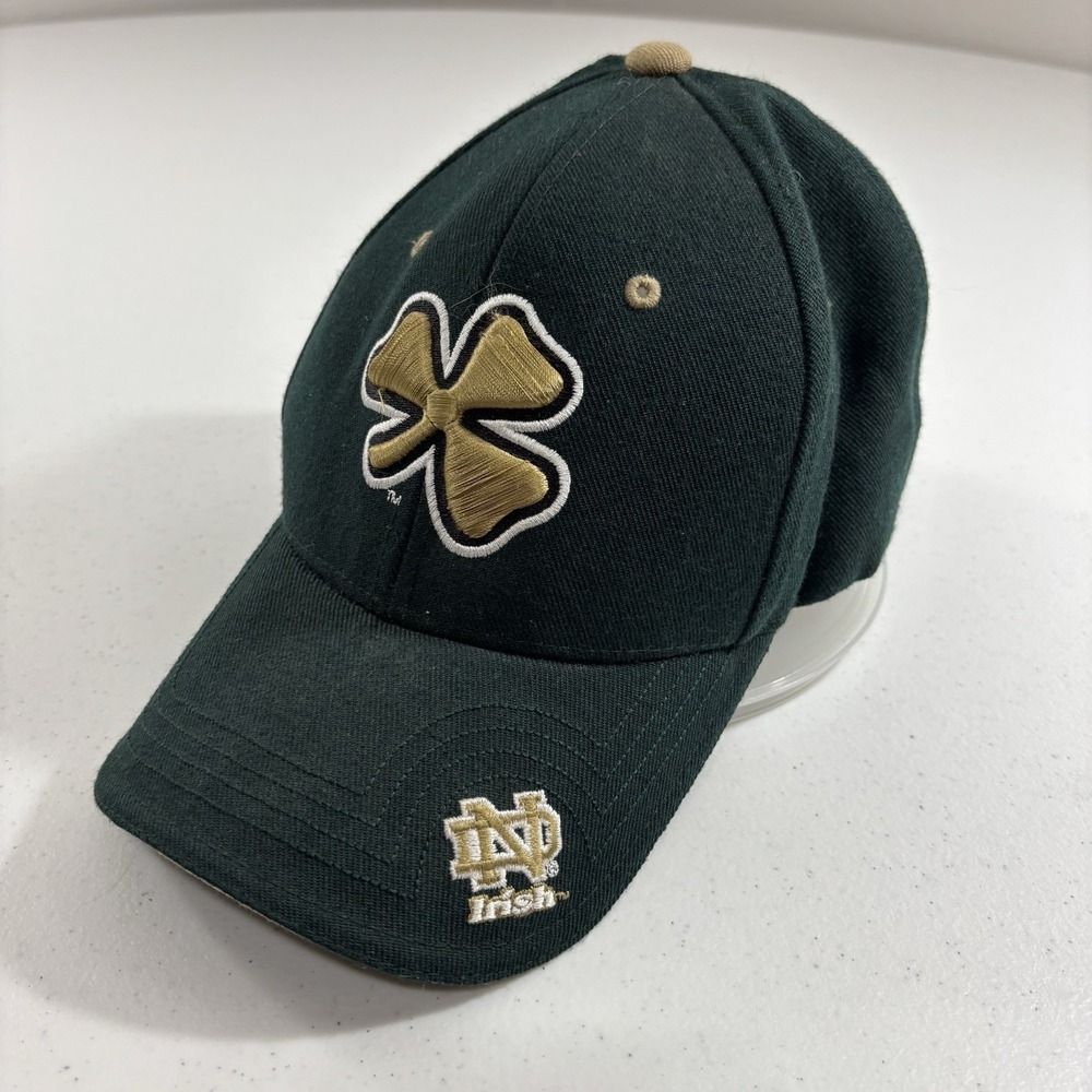 VTG Notre Dame Fighting Irish Zephyr Z Hat Dad Cap Strapback Cloverleaf Logo Y2K